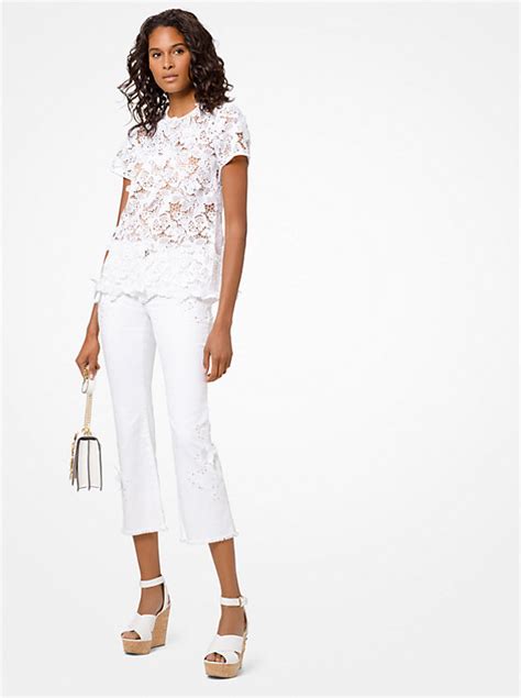 michael michael kors butterfly appliqué lace top|Macy's.